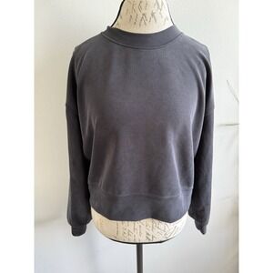 Lululemon Softstreme Perfectly Oversized Cropped Crew Black Women's Size 4